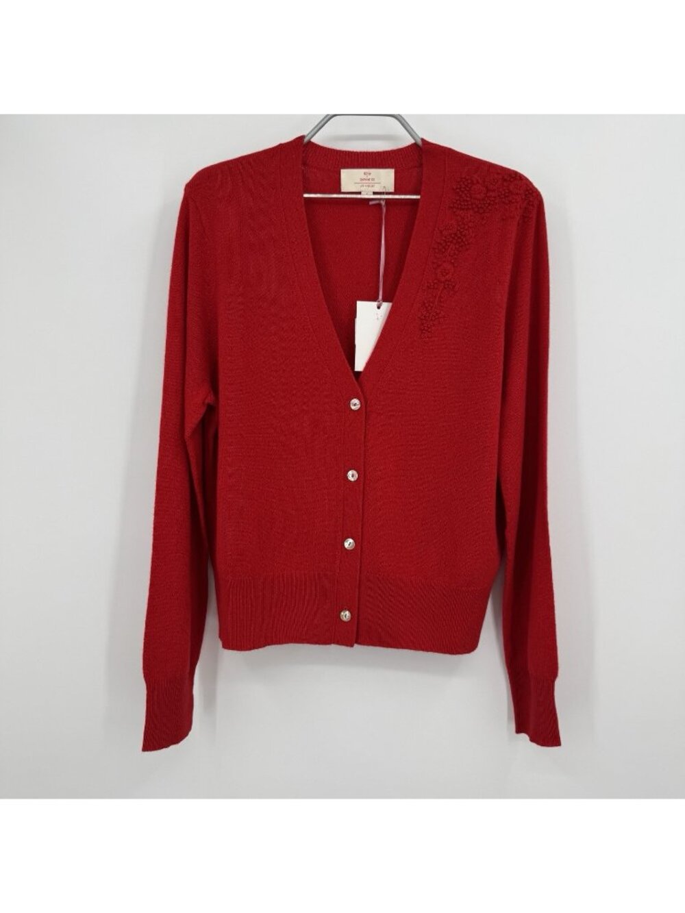 Kilte Collection Cashmere Bijou Cardigan Sweater in Cherry Red size 3-L Large